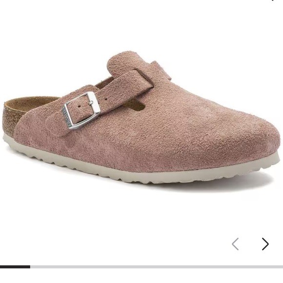 Birkenstock Shoes - Birkenstock Pink Clay Suede Clog with Buckle— size 40